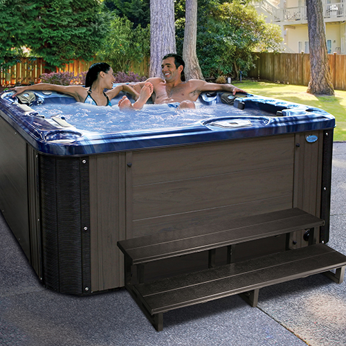 Spa Steps Storage Round And Handrails